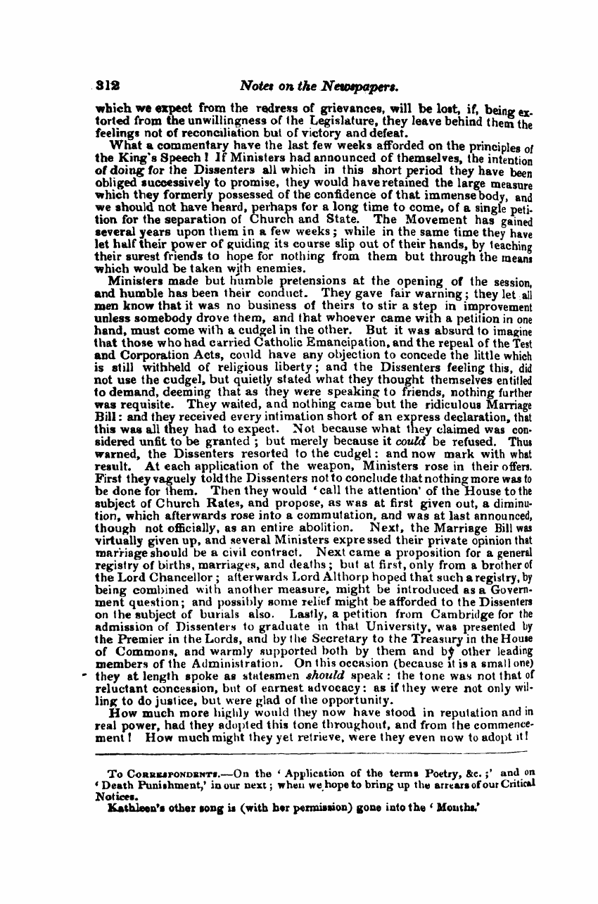 Monthly Repository (1806-1838) and Unitarian Chronicle (1832-1833): F Y, 1st edition - Notes On The Newspapers.—(Continued From Page 248.)