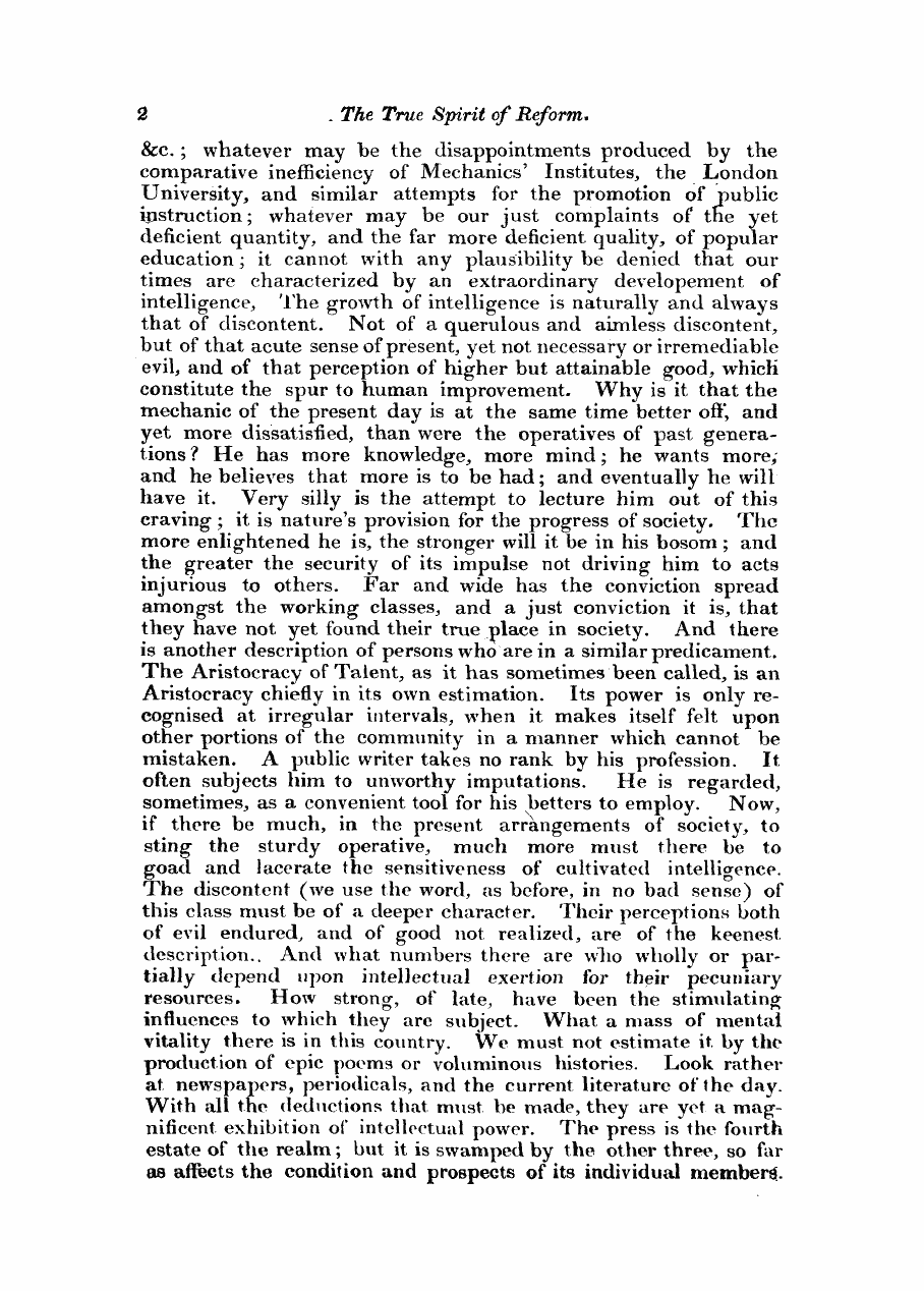 Monthly Repository (1806-1838) and Unitarian Chronicle (1832-1833): F Y, 1st edition - The True Spirit Of Reform.