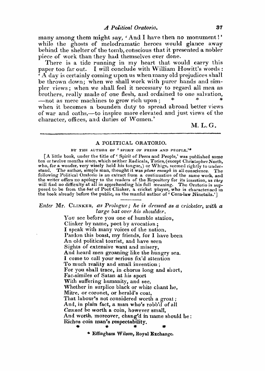 Monthly Repository (1806-1838) and Unitarian Chronicle (1832-1833): F Y, 1st edition - Untitled Article