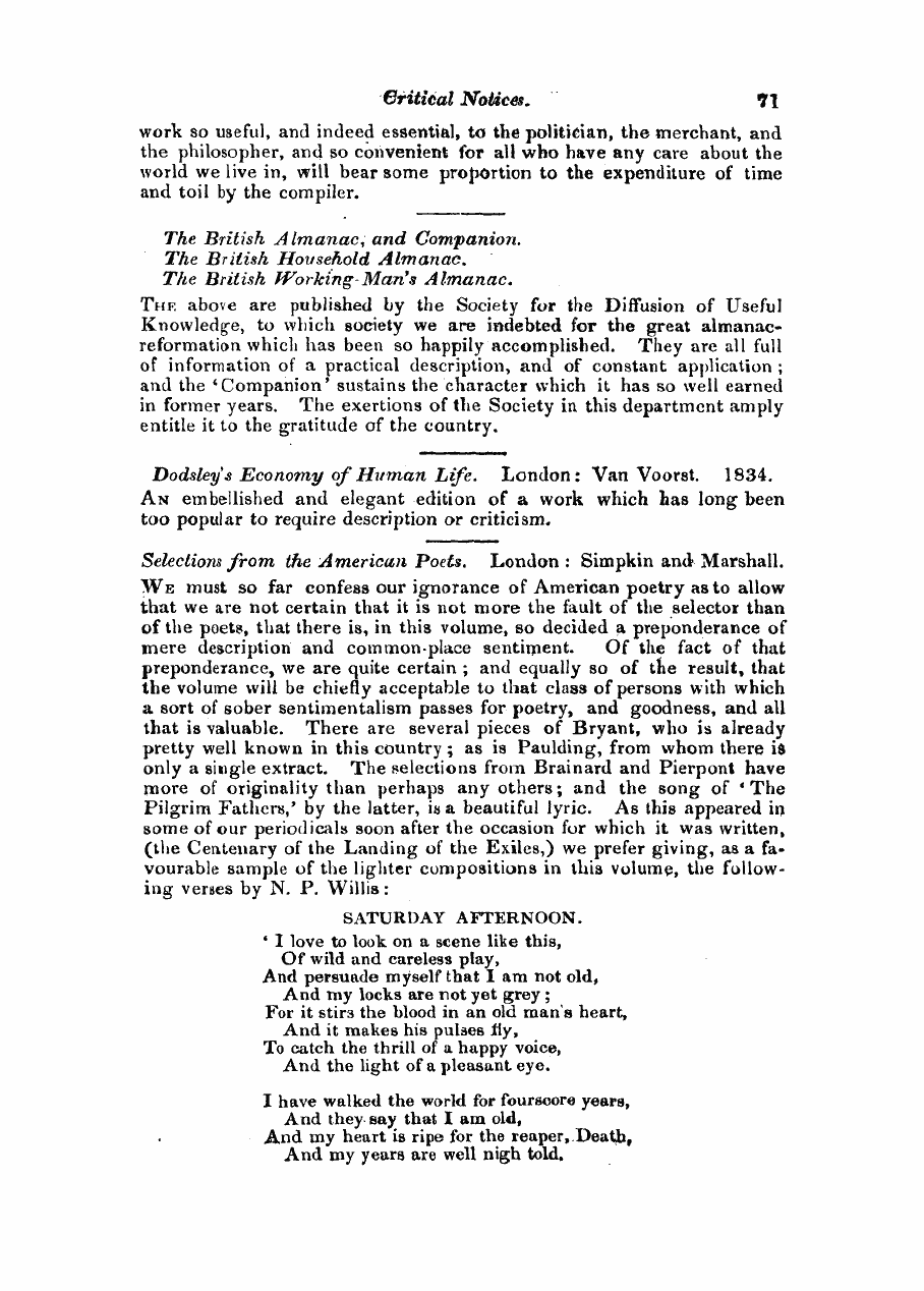 Monthly Repository (1806-1838) and Unitarian Chronicle (1832-1833): F Y, 1st edition: 71