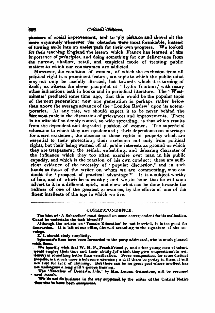 Monthly Repository (1806-1838) and Unitarian Chronicle (1832-1833): F Y, 1st edition - Untitled Article