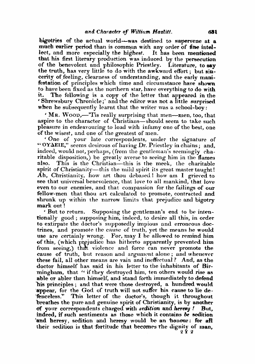 Monthly Repository (1806-1838) and Unitarian Chronicle (1832-1833): F Y, 1st edition - Untitled Article