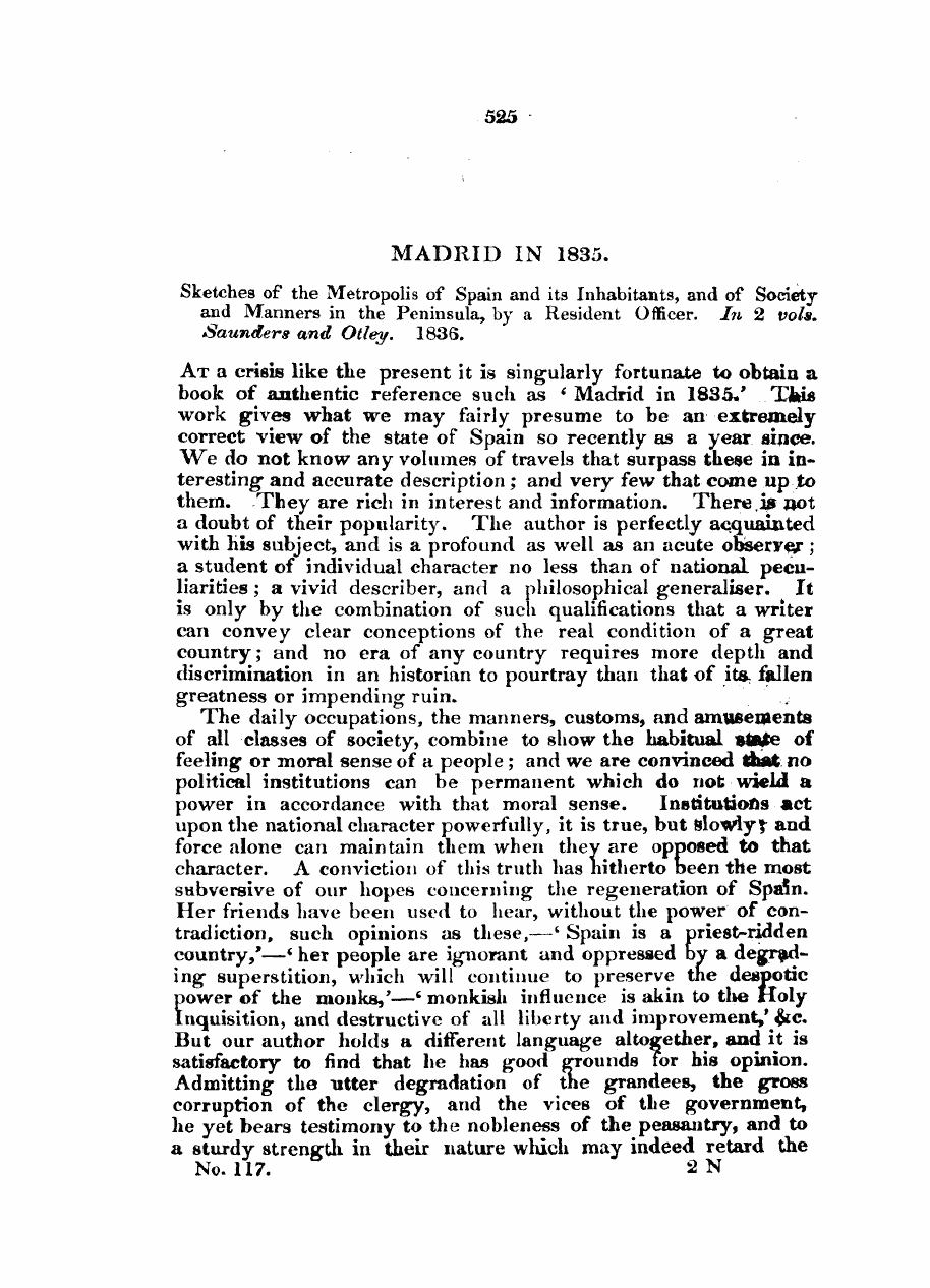 Monthly Repository (1806-1838) and Unitarian Chronicle (1832-1833): F Y, 1st edition - Madrid In 1835.