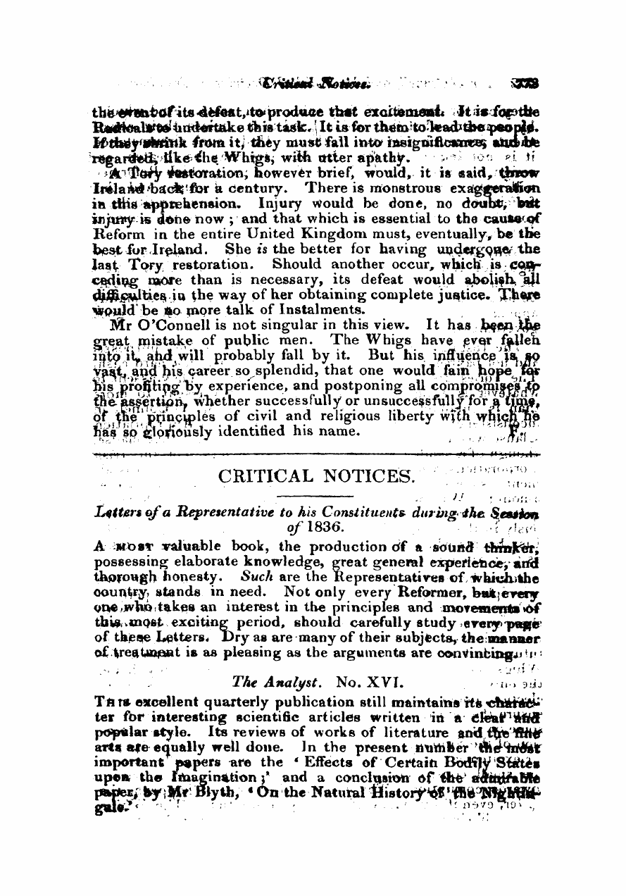 Monthly Repository (1806-1838) and Unitarian Chronicle (1832-1833): F Y, 1st edition - Untitled Article