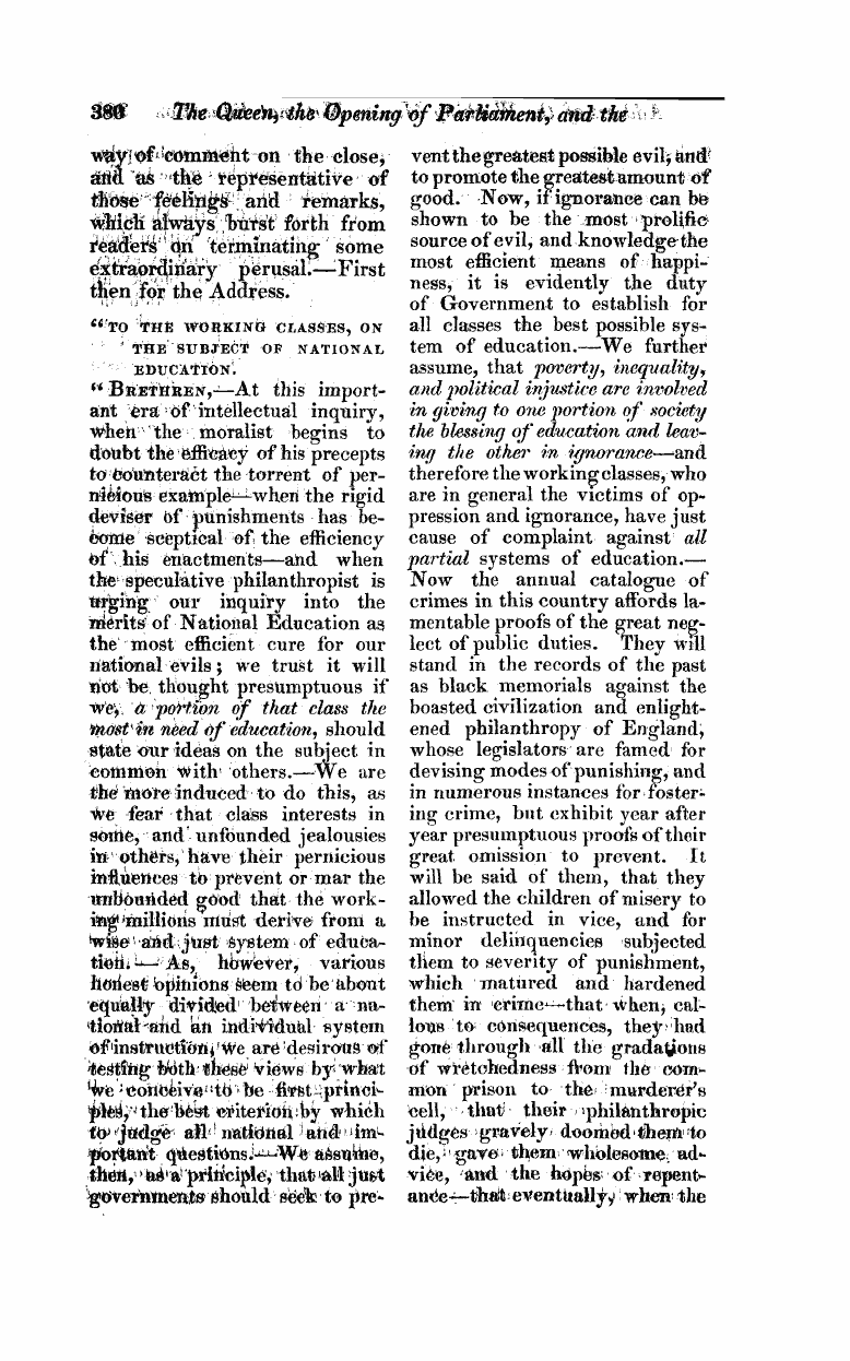 Monthly Repository (1806-1838) and Unitarian Chronicle (1832-1833): F Y, 1st edition - • . ¦¦ '"' . •' , The Queen, The Opening...