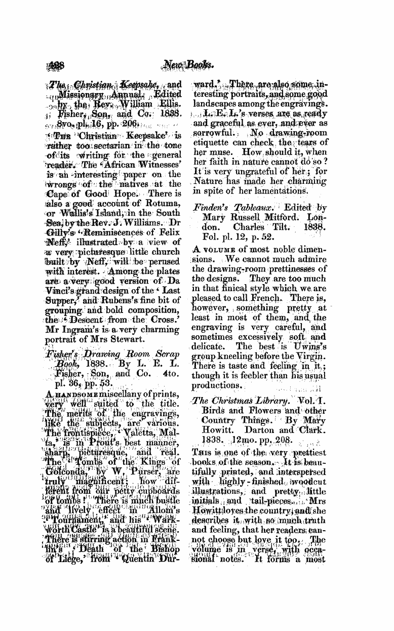 Monthly Repository (1806-1838) and Unitarian Chronicle (1832-1833): F Y, 1st edition - Embellished Works Of The Season. The Boo...