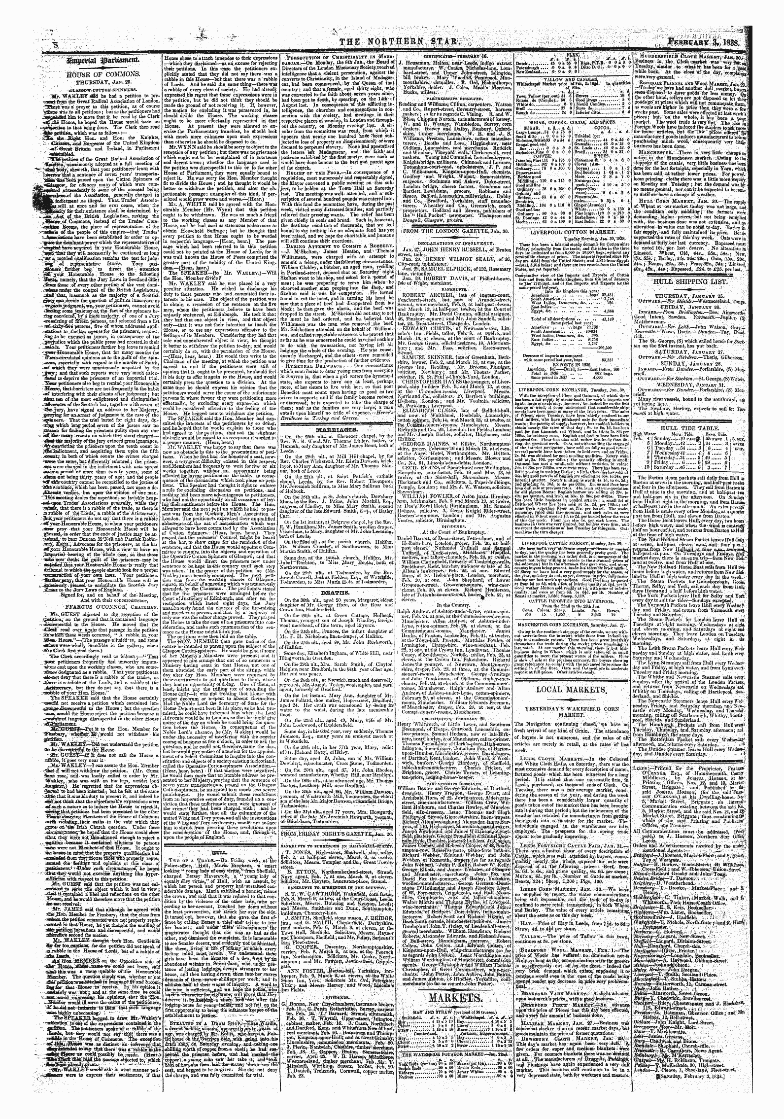 Northern Star (1837-1852): jS F Y, 2nd edition: 8