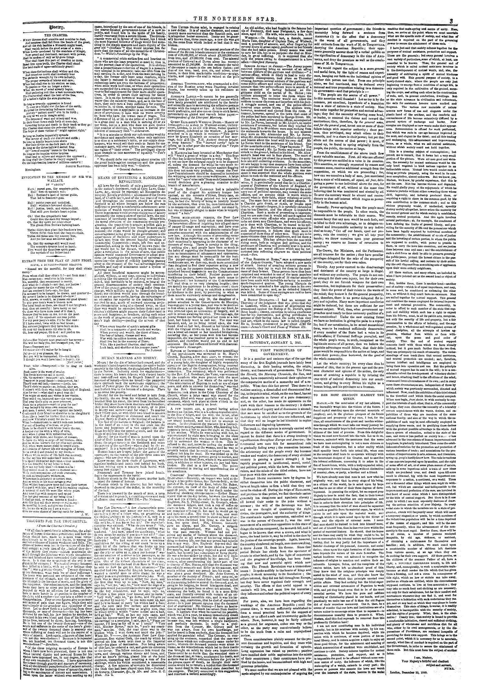 Northern Star (1837-1852): jS F Y, 2nd edition - The Northern Star. Saturday, January 2, 1841.