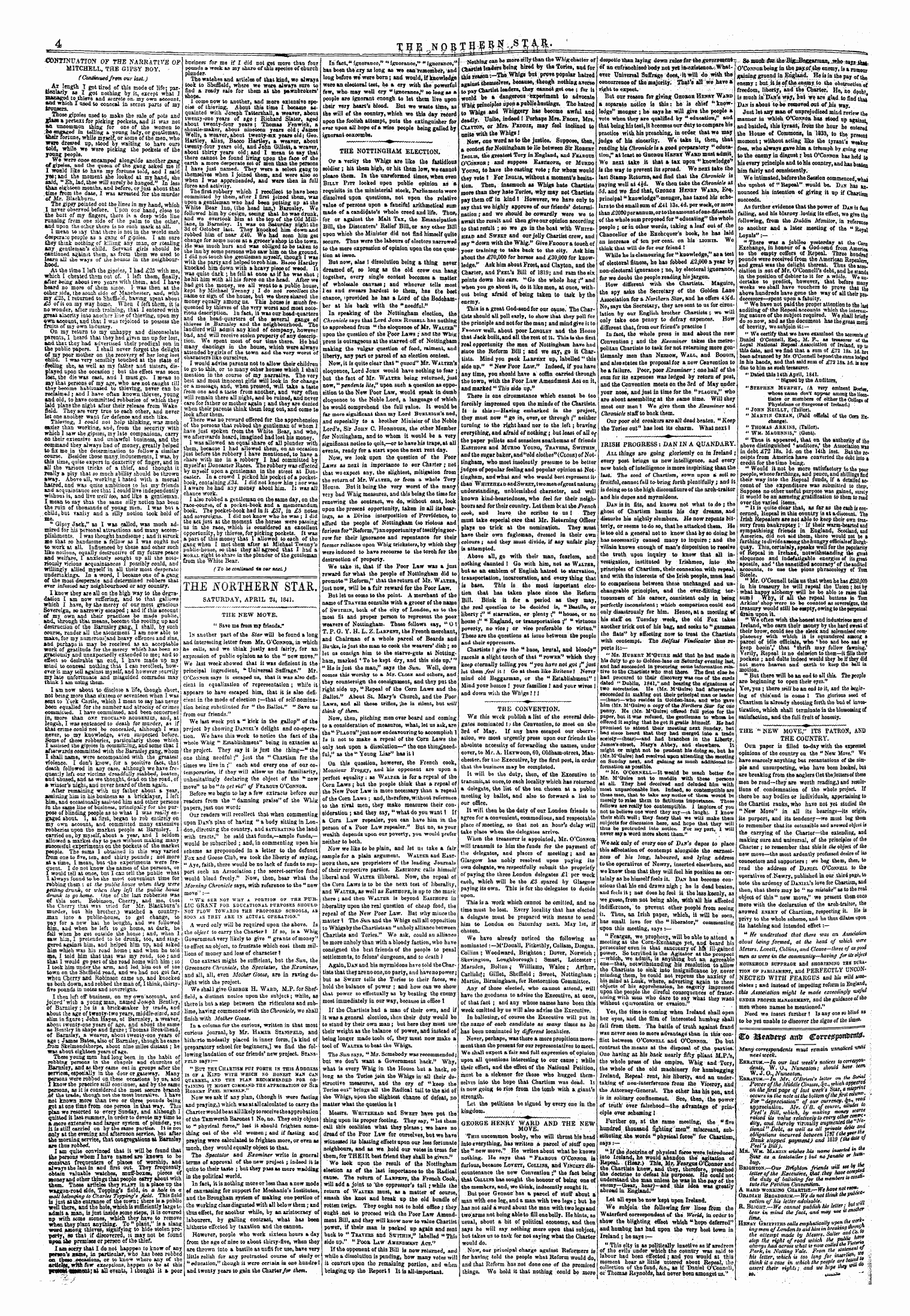 Northern Star (1837-1852): jS F Y, 2nd edition - The Northern Star. Saturday, April 24, 1841.