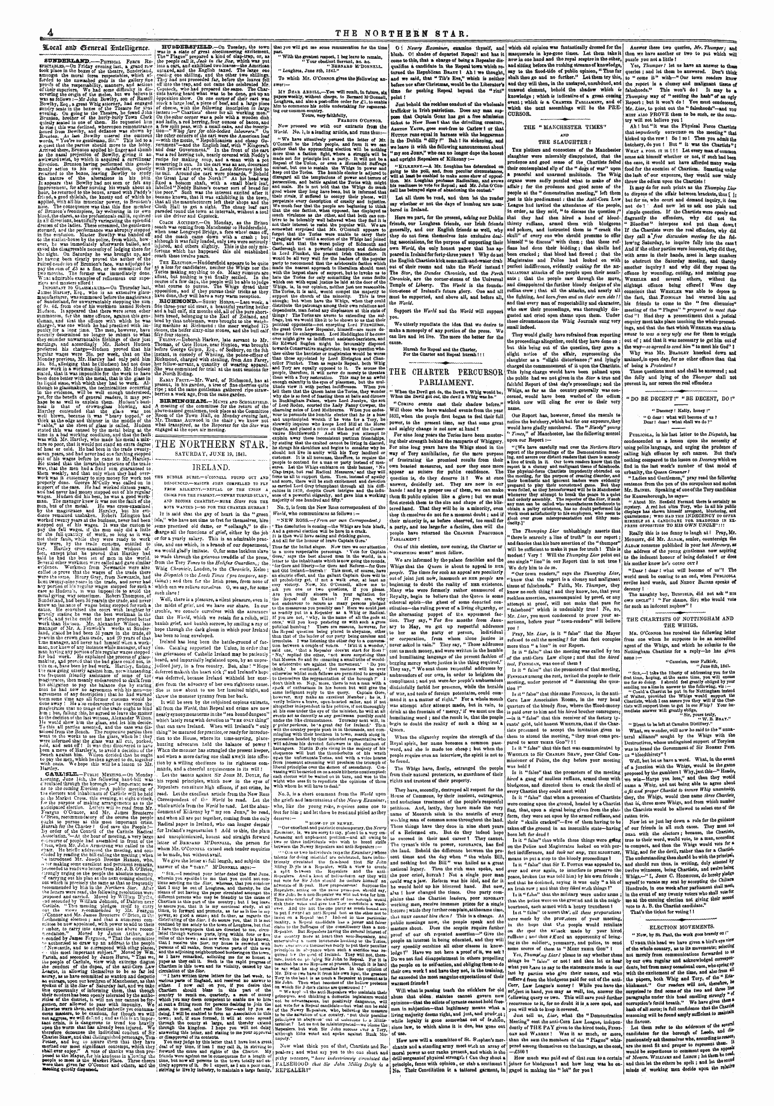 Northern Star (1837-1852): jS F Y, 2nd edition - The Northern Star. Saturday, June 19, 1841.