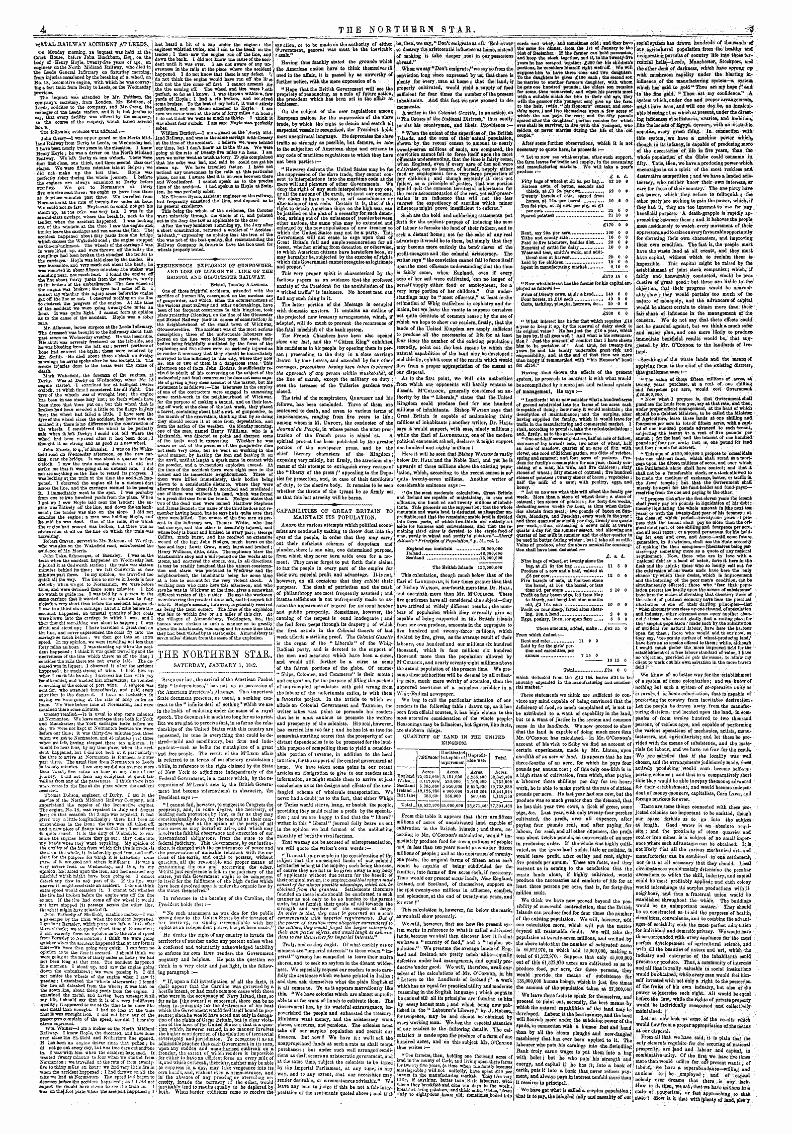 Northern Star (1837-1852): jS F Y, 2nd edition - The Korthersi Star Saturday, January 1, 1842.