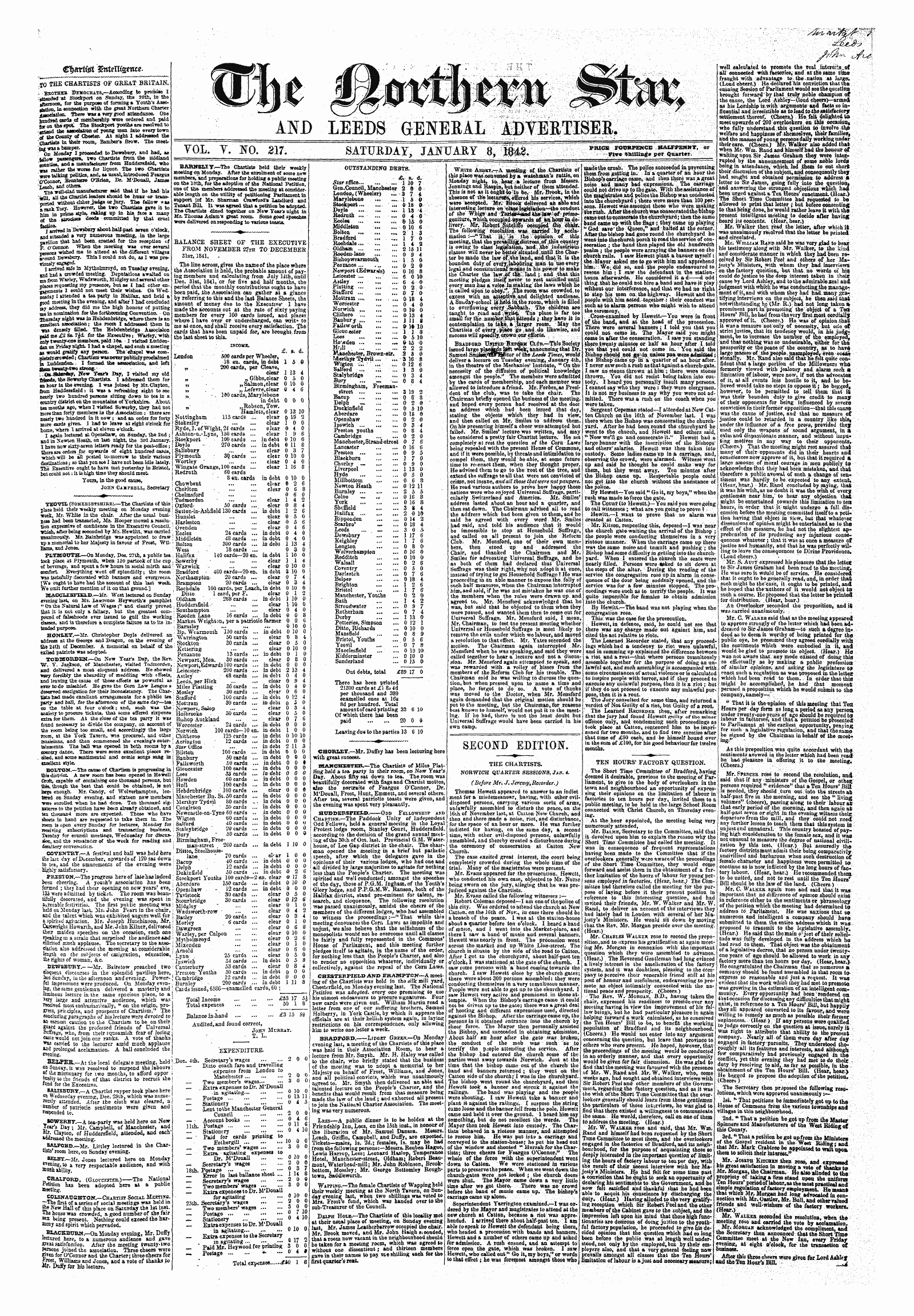 Northern Star (1837-1852): jS F Y, 2nd edition - Second Edition.