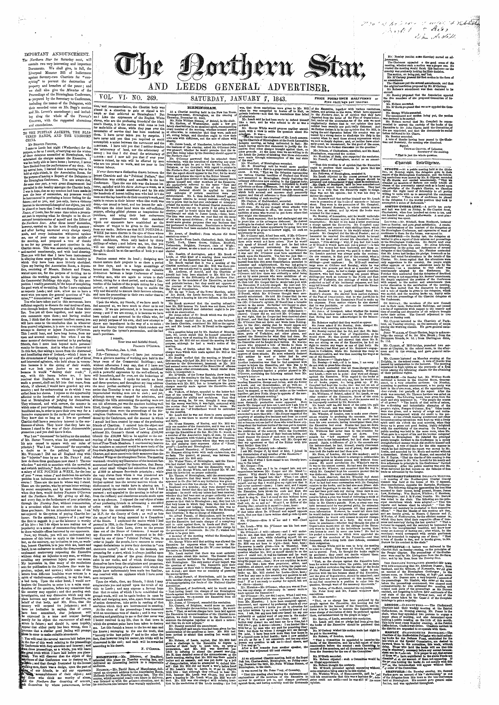 Northern Star (1837-1852): jS F Y, 2nd edition: 1