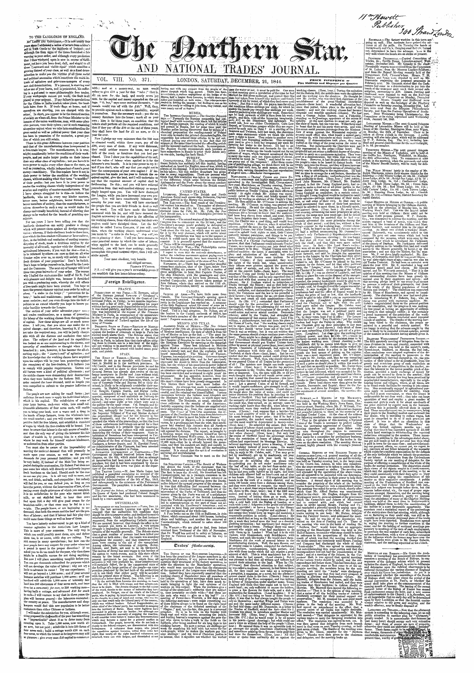 Northern Star (1837-1852): jS F Y, 2nd edition - Untitled Article