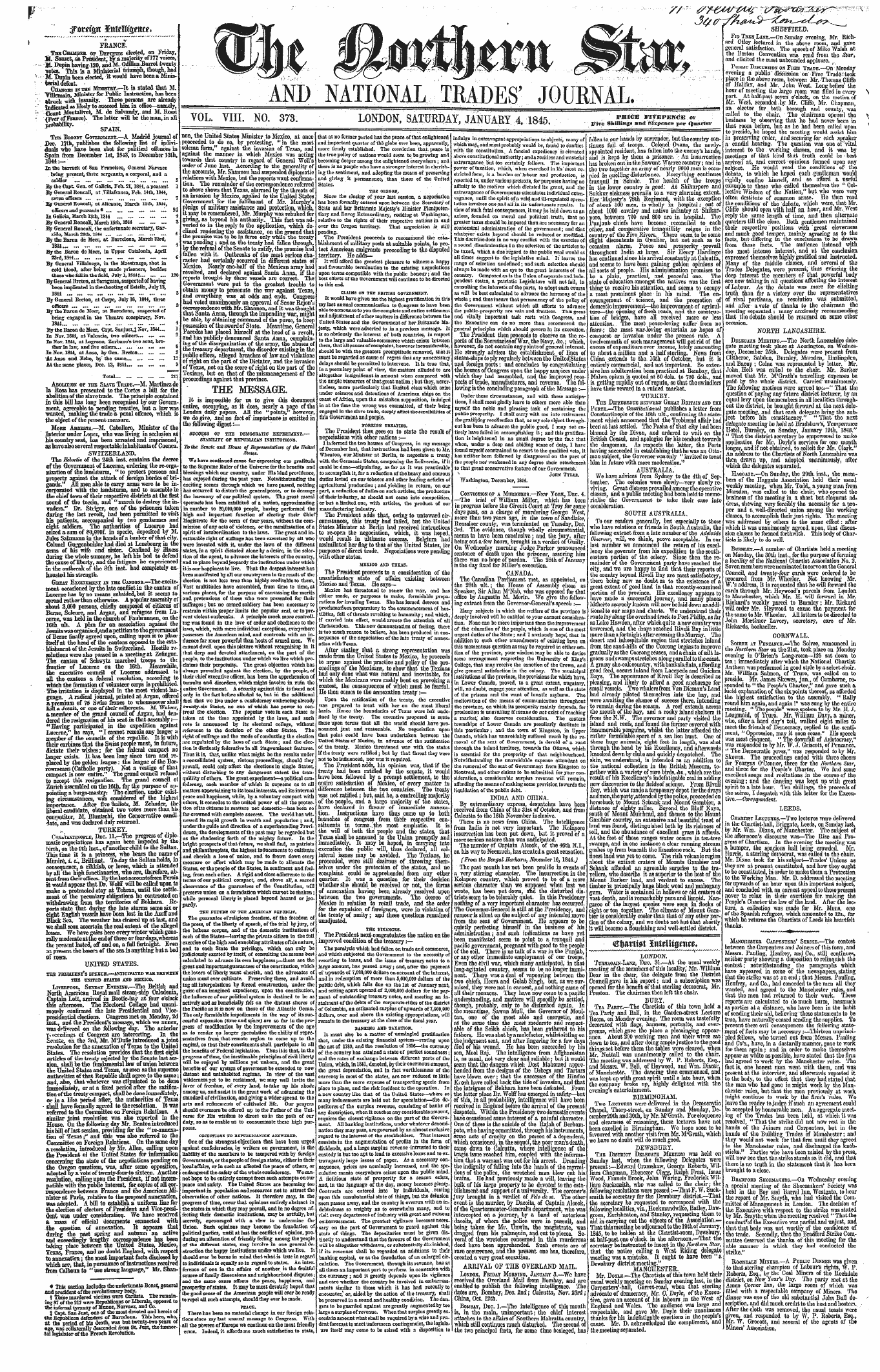 Northern Star (1837-1852): jS F Y, 2nd edition - •" X Is F^S And National Trades' Journal...