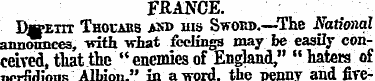FRANCE. D»etit Thoearb as» ms SwoED.—The...