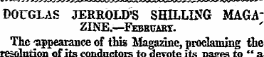 DOUGLAS JERROLD'S SHILLING MAGAZINE.—Feb...