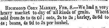 Richmond Coax Market, Feu. 8.—We had a v...