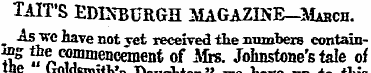 TAIT'S EDINBURGH MAGAZINE-Mabch. _ As wc...