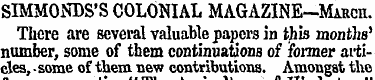 SIMMONDS'S COLONIAL MAGAZINE-Mincn. Ther...