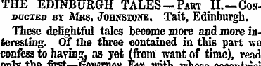 THE EDINBURGH TALES-Part. II.—Cosducted ...