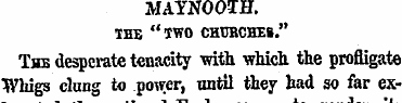 MAYNOO-H. IHE "two churches." The desper...