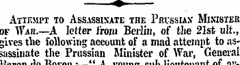 Attempt to Assassinate the Prussian Mini...