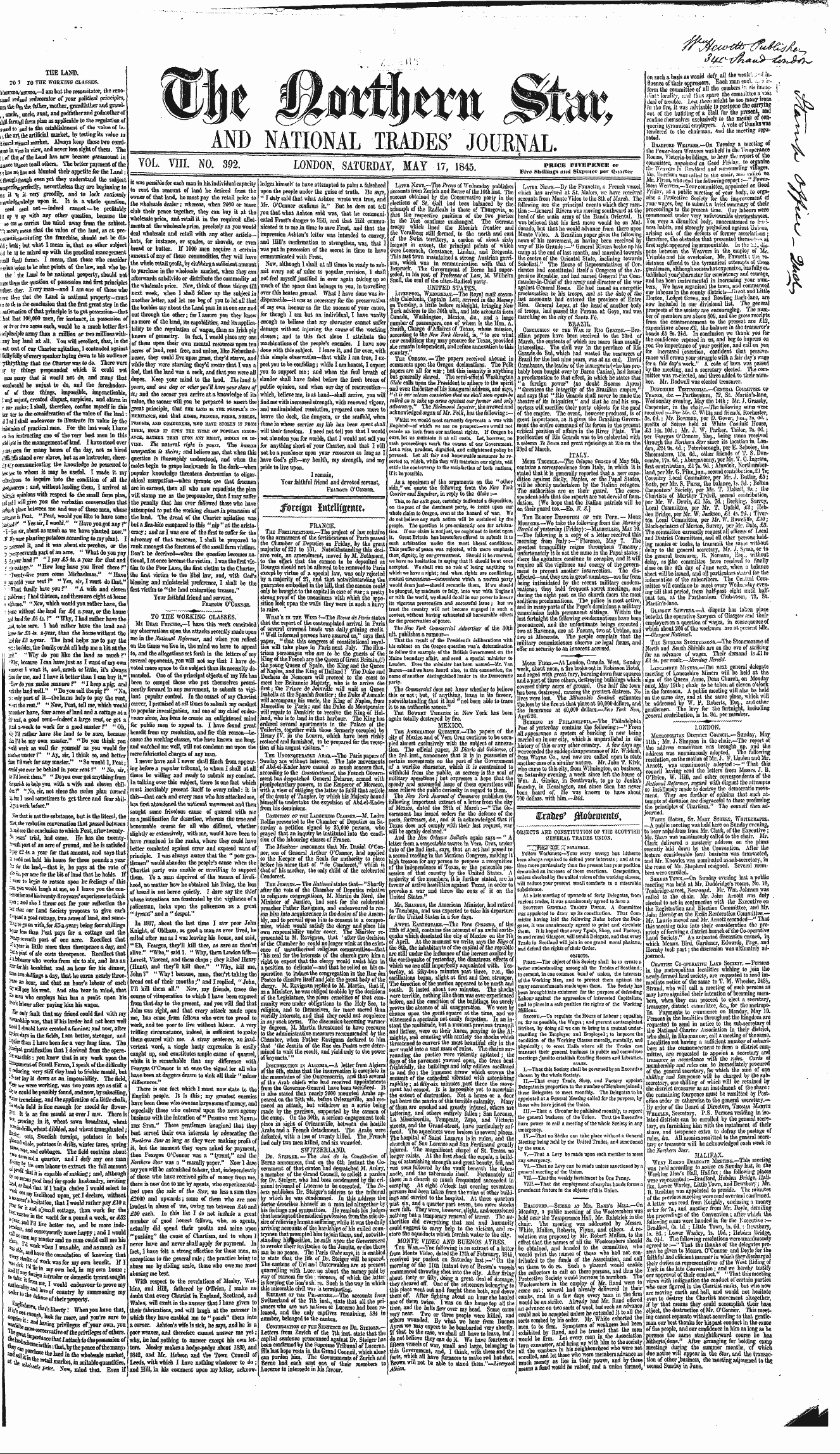 Northern Star (1837-1852): jS F Y, 2nd edition - Tfovtim Fa\Tm$Ttat.