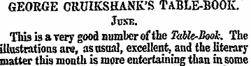 GEORGE CRUIKSHANK'S TABLE-BOOK. Juke. Th...