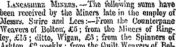 Lancashire Miners. —The following sums h...