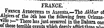 FRANCE. Frrsch Atrocities is Algeria. —T...