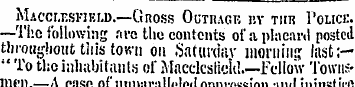 Macclesfield.—Gnoss Outrage bv tor Polic...