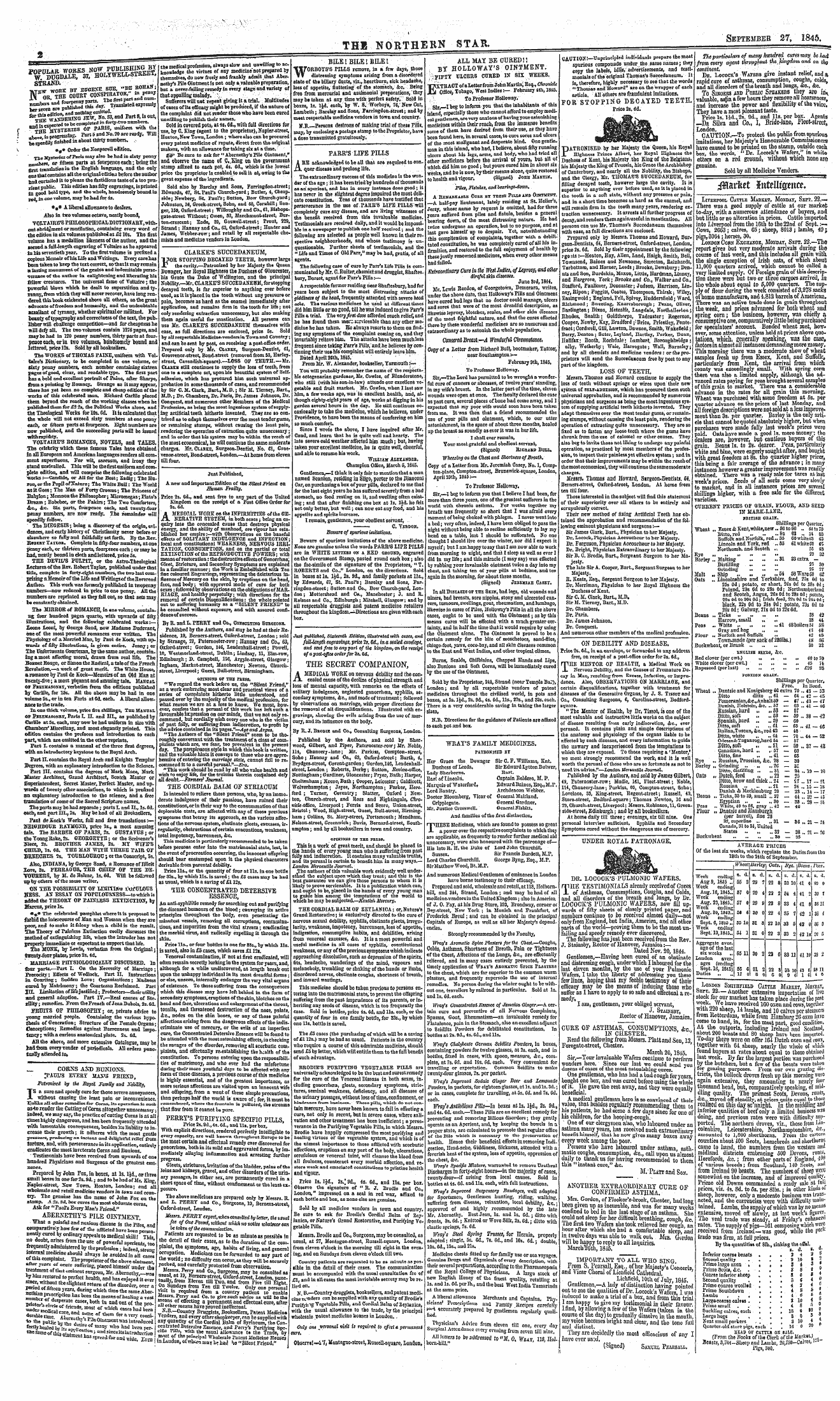 Northern Star (1837-1852): jS F Y, 2nd edition - Thb Northern Star. Seetembeb 27, 1845. 2...