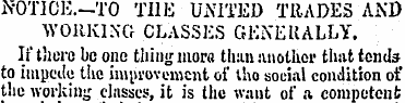 NOT1CE.-TO THE UNITED TRADES AND AVOIIKI...