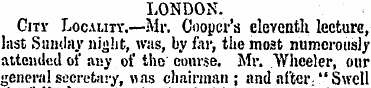 LONDON. City Locality.—Mr. Cooper's elev...