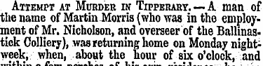 Attempt at Murder in Tipperary. —A man o...