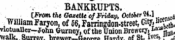 BANKRUPTS. [JiVflm the Gazette of Friday...