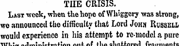 TIIE CRISIS. Last week, when the hope of...