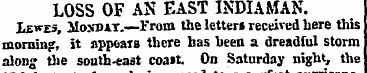 LOSS OF AN EAST INDIAMAN. Iewes, ilosnxx...