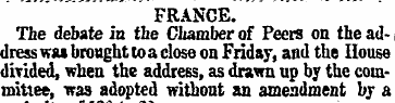 FRANCE. The debate in the Chamber of Pee...