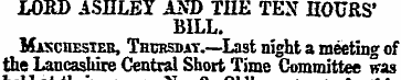 LORD ASHLEY AND THE TEN HOURS* BILL. Mas...