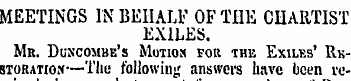MEETINGS IN BEHALF OF THE CHARTIST EXILE...