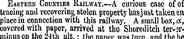 Eastern Counties Railway.—A curious case...