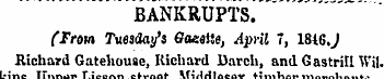 BANKRUPTS. (Trow Tuesday's Gazelle, Apri...
