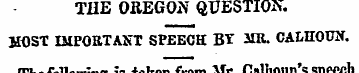 THE OREGON QUESTION. MOST IilPORTAST SPE...