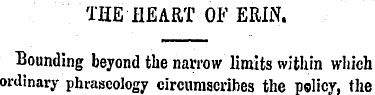 THE HEART OF ERIN. Bounding beyond the n...