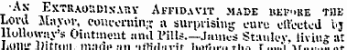 ¦Ax ExTRAoamxARY Affidavit made bei»&gt;re the Lord Mayor, concornin;: a surprising cure effected by llolloway's Ointment and Pills.—James Staulev. living at Jionir llitrtiii m.'nn, -m -ifHiI.nMr l,.&gt;t;,.... .j,.-. r ....."t it