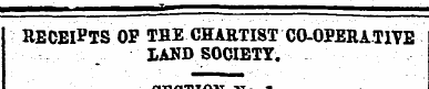 . RECEIPTS OP TBE CHARTIST CO-OPERAT1YE ...