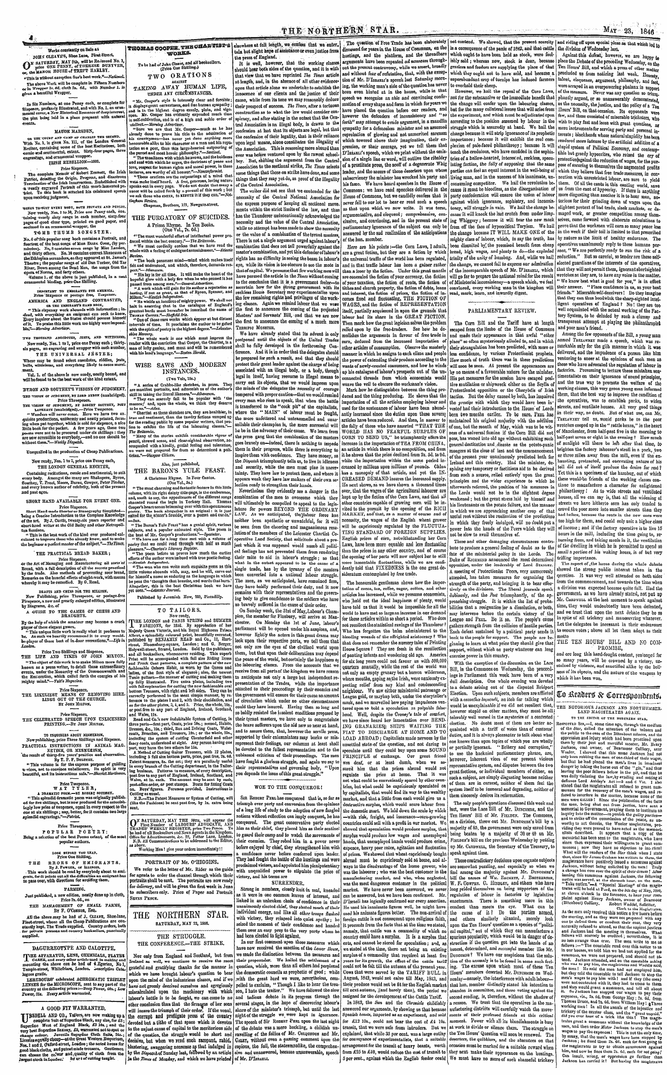 Northern Star (1837-1852): jS F Y, 2nd edition - The Northern Star. Saturday, May 23, 1846.