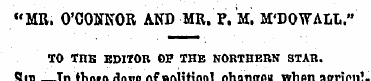 "MR. O'CONNOR AND MR. P. M, MTOWALL." TO...